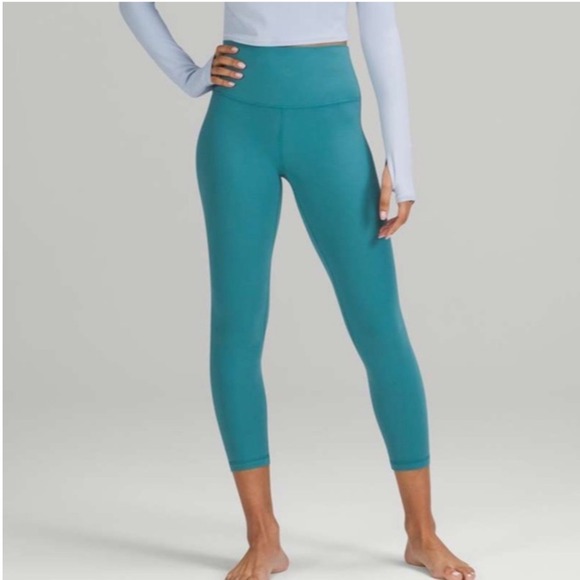 lululemon athletica Pants - Lululemon Align High-Rise Pant Cropped Desert Teal Nulu Yoga Leggings Size 18